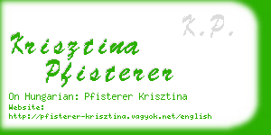 krisztina pfisterer business card